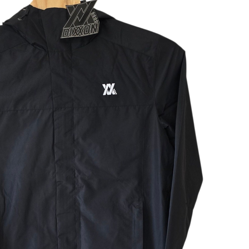 Dixxon Ground Up Customs Mens Black Ripstop Hooded Windbreaker Jacket Large NEW